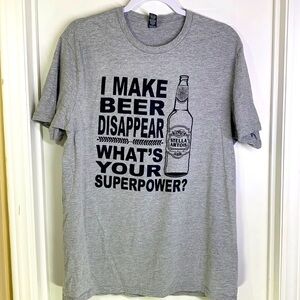 District - Gray Graphic Beer Shirt Size Large